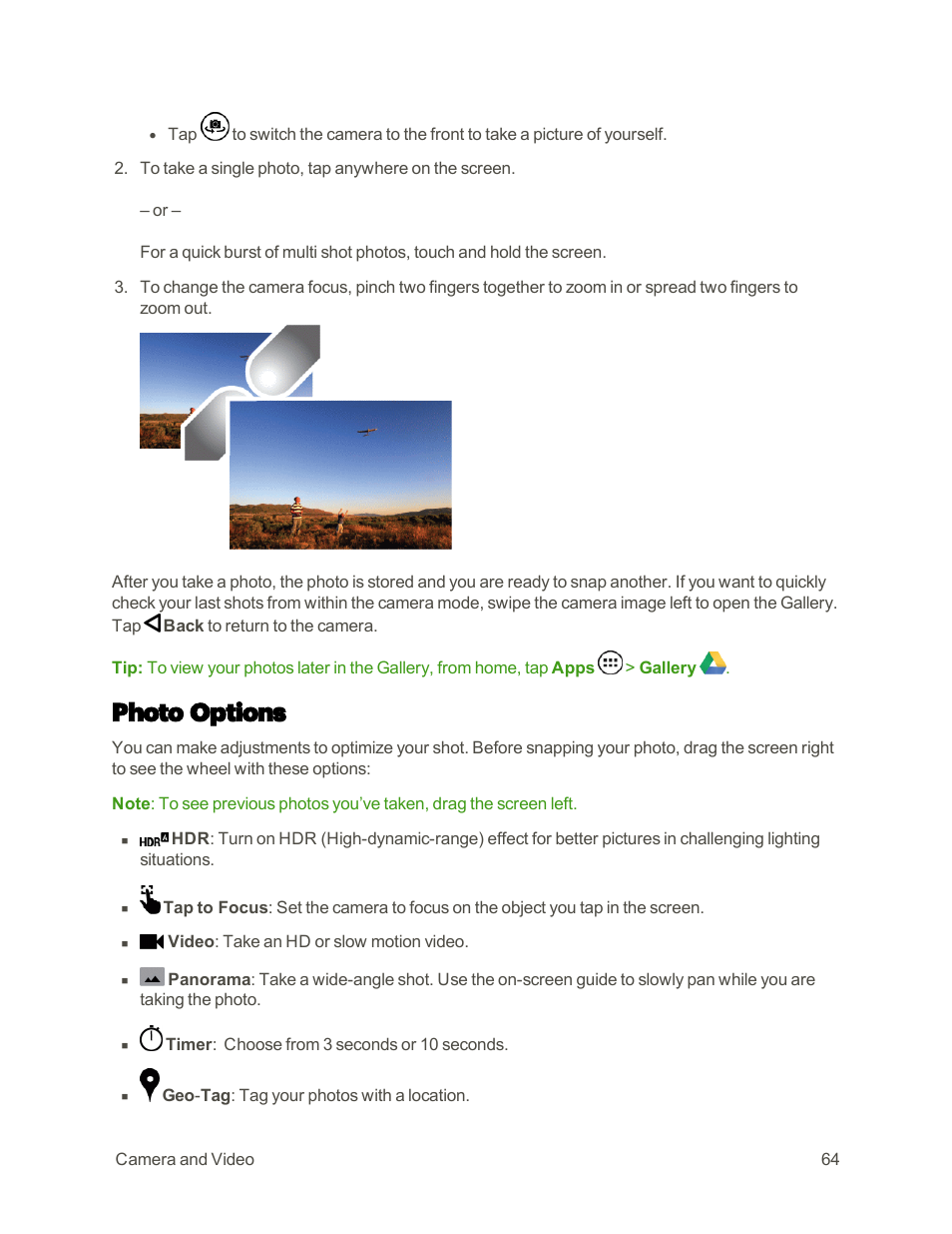 Photo options | Motorola moto E User Manual | Page 72 / 171