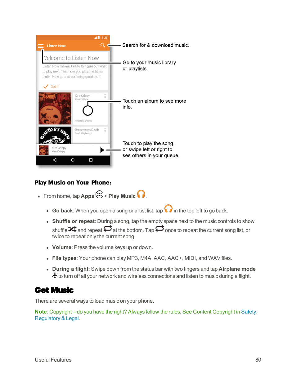 Get music | Motorola moto E User Manual | Page 88 / 171