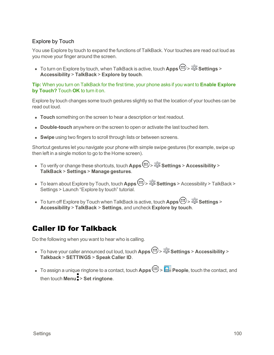 Caller id for talkback | Motorola moto G User Manual | Page 107 / 134