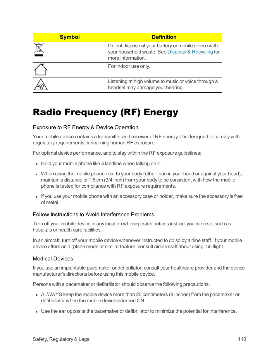 Radio frequency (rf) energy | Motorola moto G User Manual | Page 117 / 134