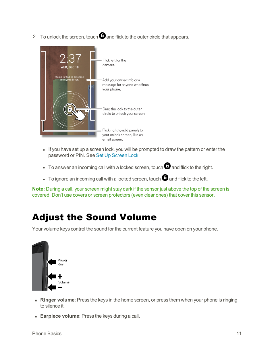 Adjust the sound volume | Motorola moto G User Manual | Page 18 / 134