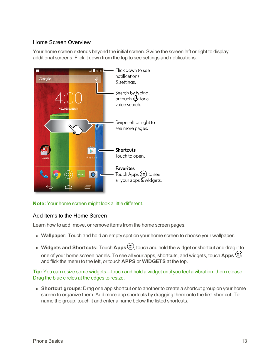 Motorola moto G User Manual | Page 20 / 134