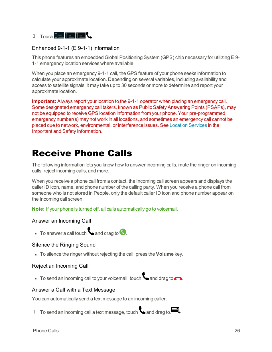 Receive phone calls | Motorola moto G User Manual | Page 33 / 134