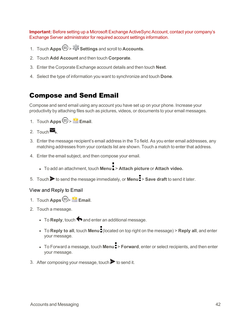 Compose and send email | Motorola moto G User Manual | Page 49 / 134