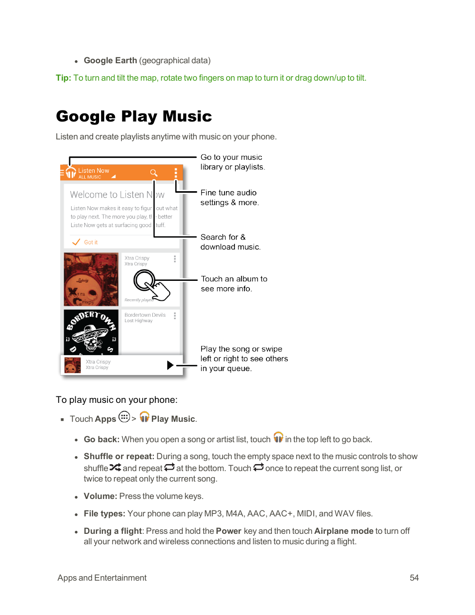 Google play music | Motorola moto G User Manual | Page 61 / 134