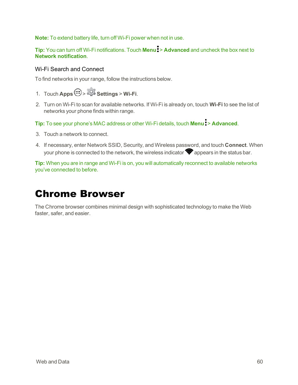 Chrome browser | Motorola moto G User Manual | Page 67 / 134