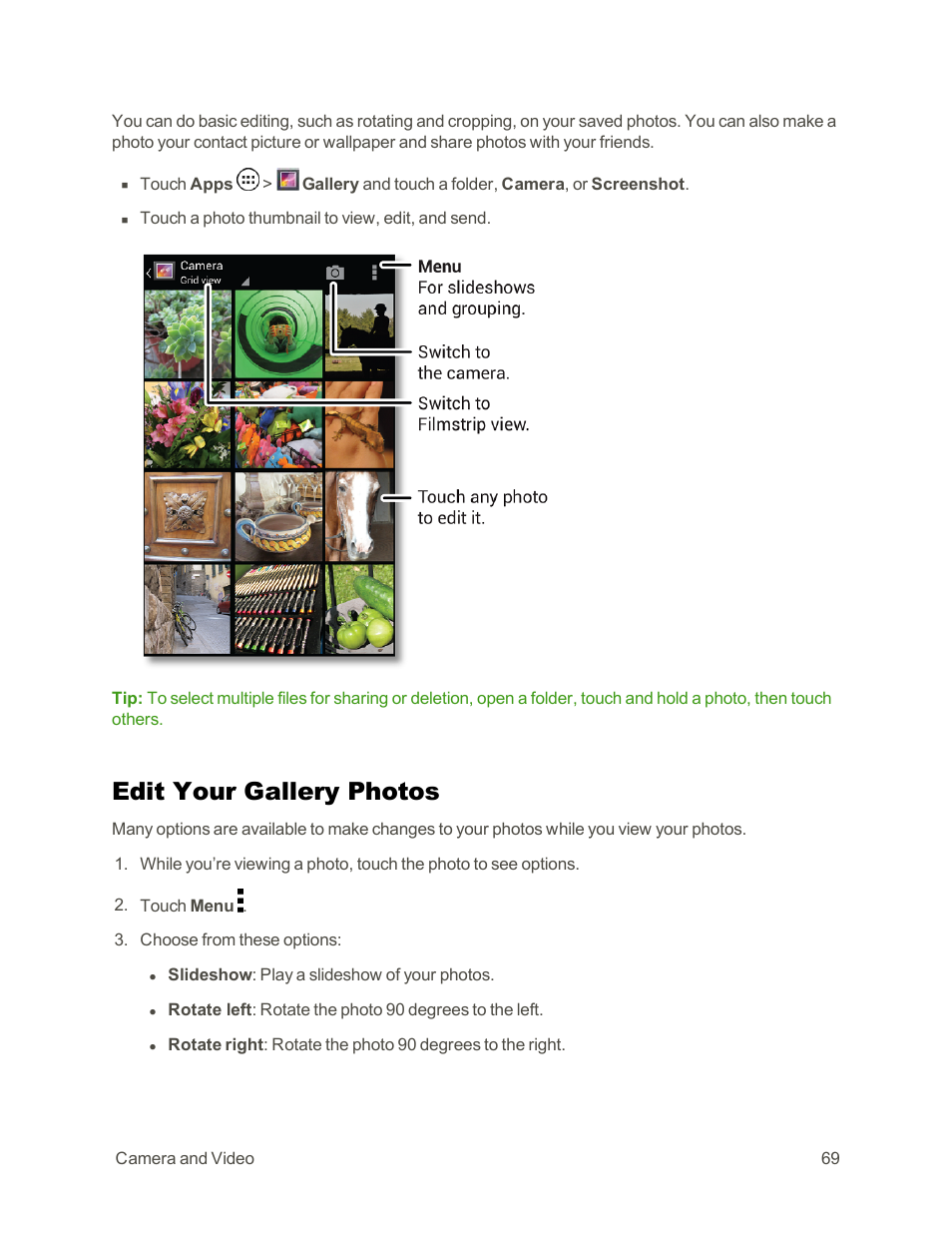 Edit your gallery photos | Motorola moto G User Manual | Page 76 / 134
