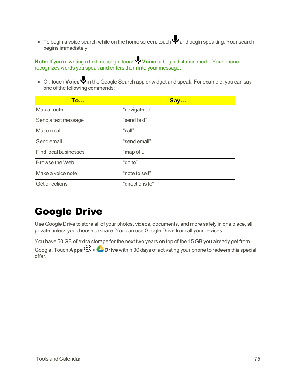 Google drive | Motorola moto G User Manual | Page 82 / 134