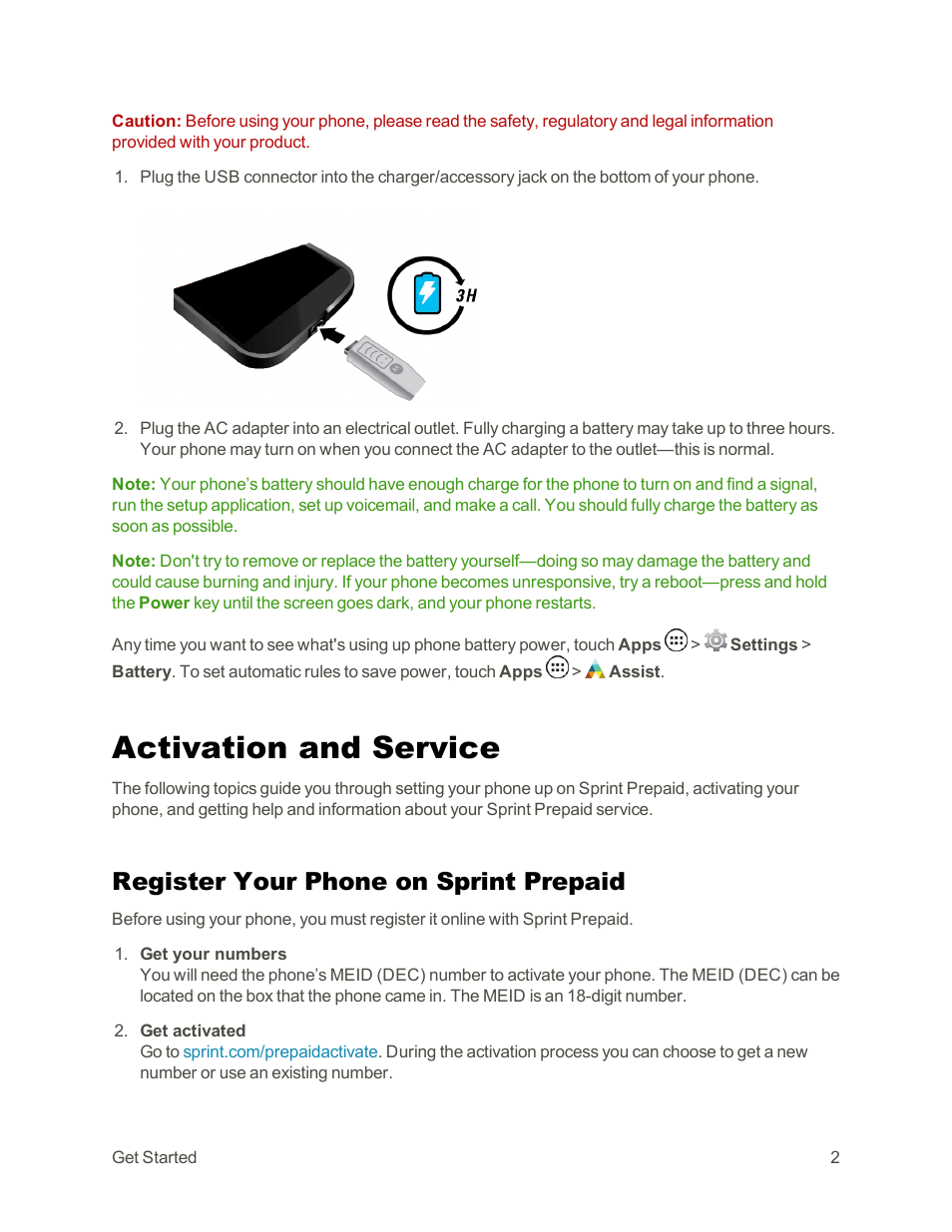 Activation and service, Register your phone on sprint prepaid | Motorola moto G User Manual | Page 9 / 134