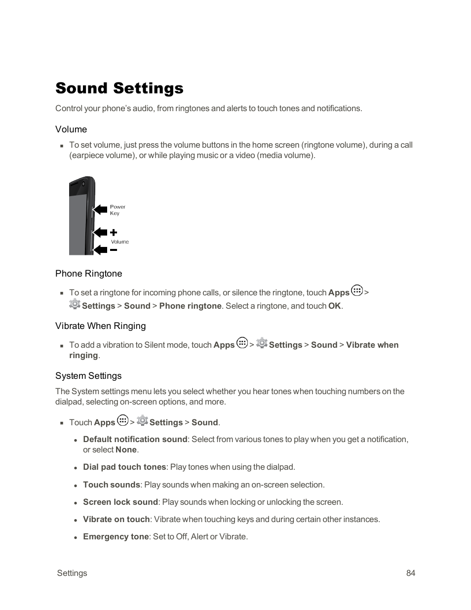Sound settings | Motorola moto G User Manual | Page 91 / 134