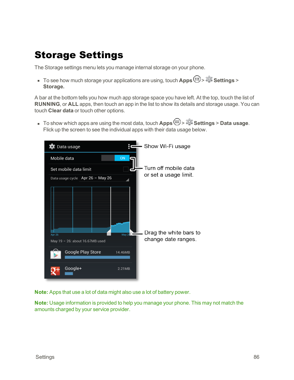 Storage settings | Motorola moto G User Manual | Page 93 / 134