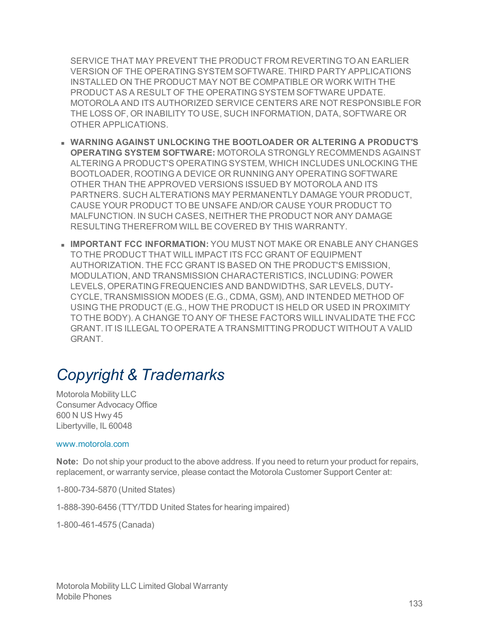 Copyright & trademarks | Motorola moto x User Manual | Page 142 / 149