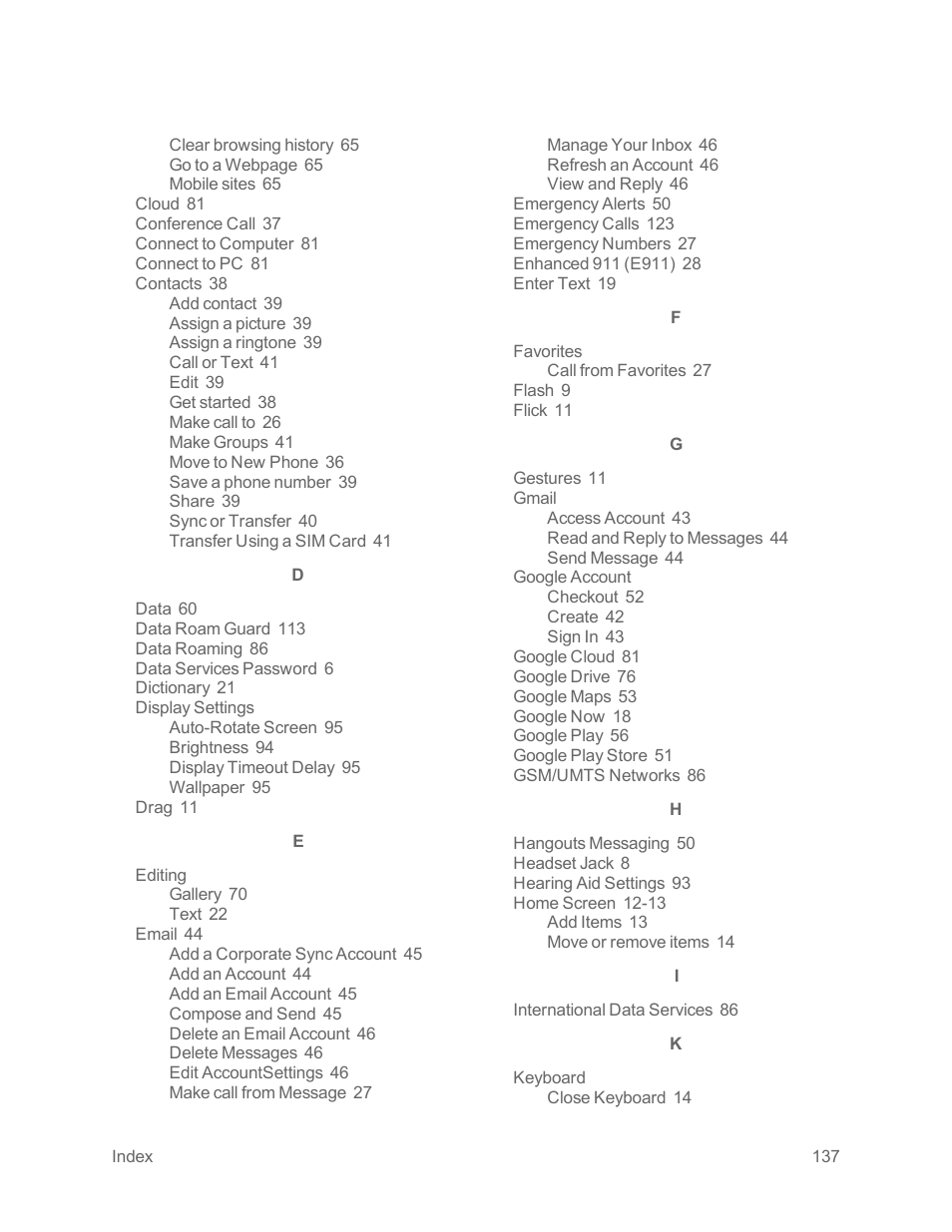 Motorola moto x User Manual | Page 146 / 149