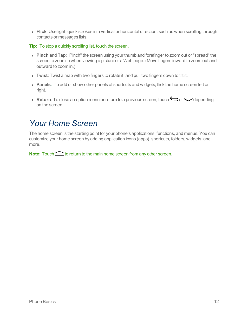 Your home screen | Motorola moto x User Manual | Page 21 / 149