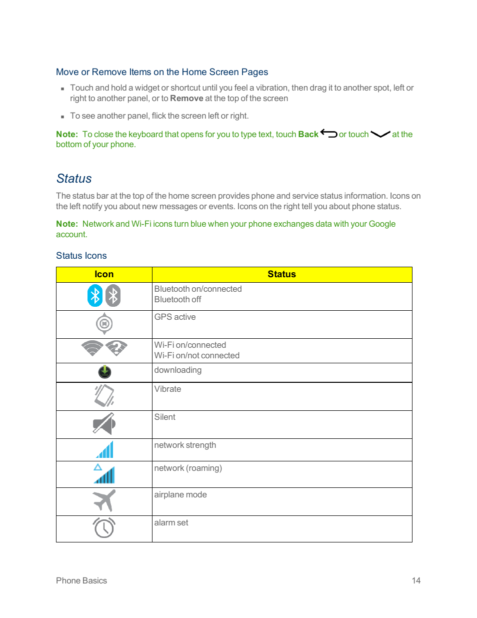 Status | Motorola moto x User Manual | Page 23 / 149