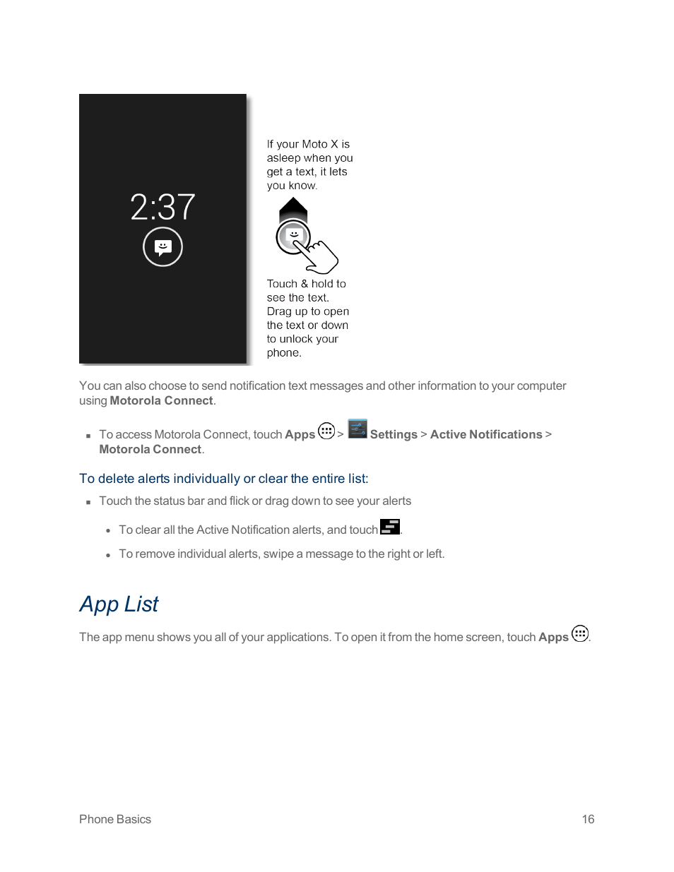 App list | Motorola moto x User Manual | Page 25 / 149