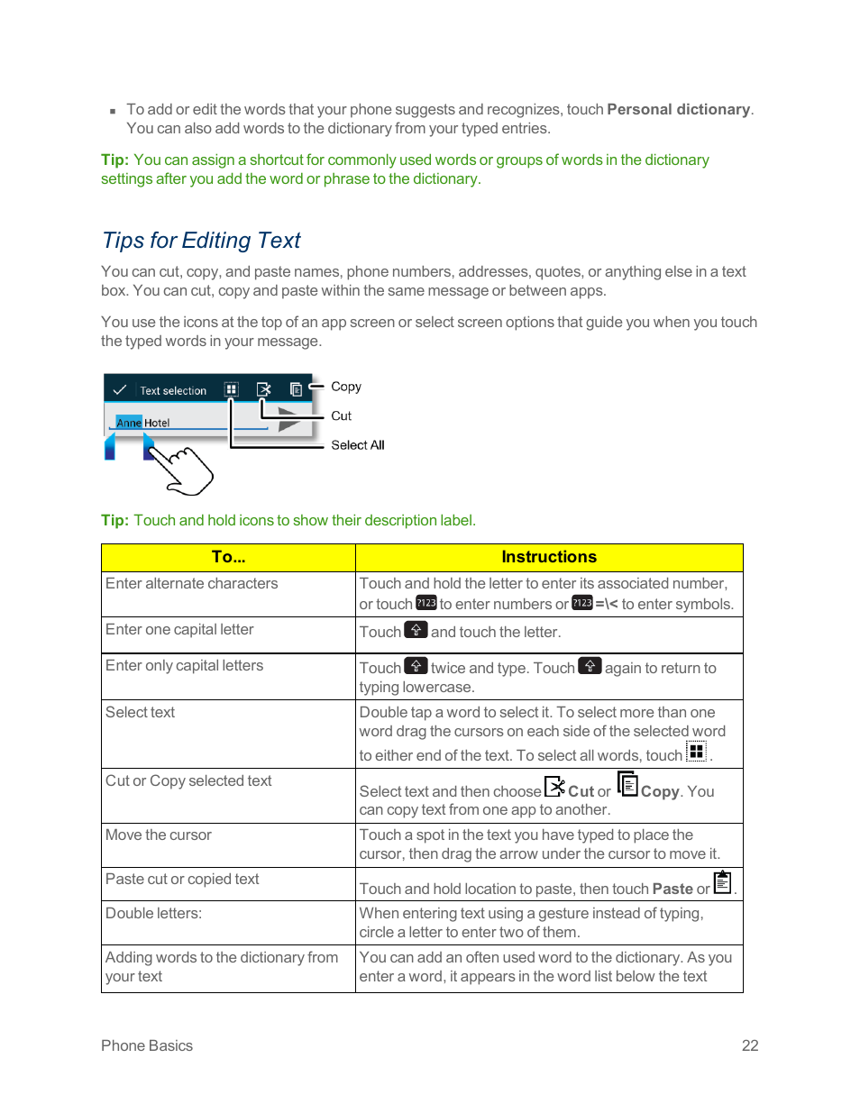 Tips for editing text | Motorola moto x User Manual | Page 31 / 149