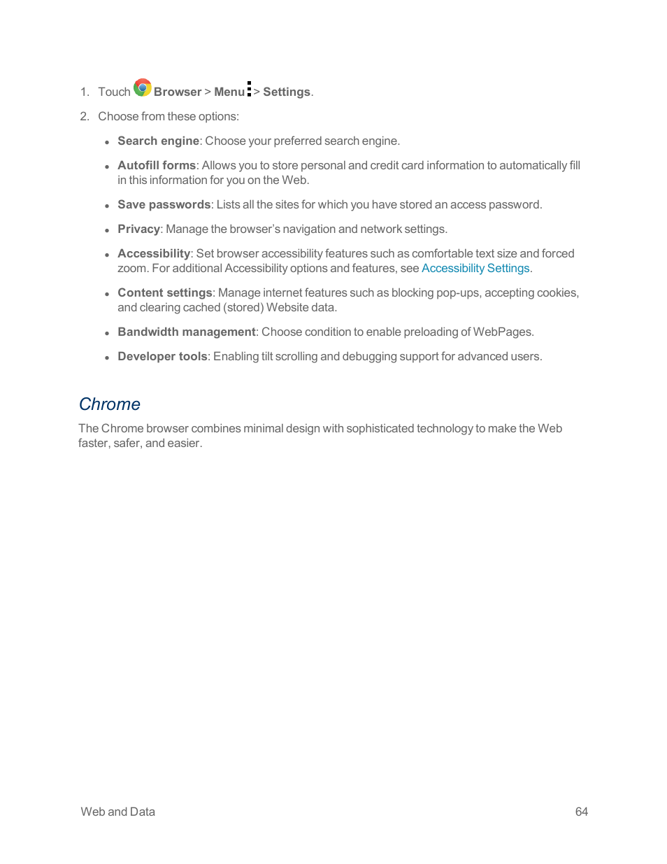 Chrome | Motorola moto x User Manual | Page 73 / 149