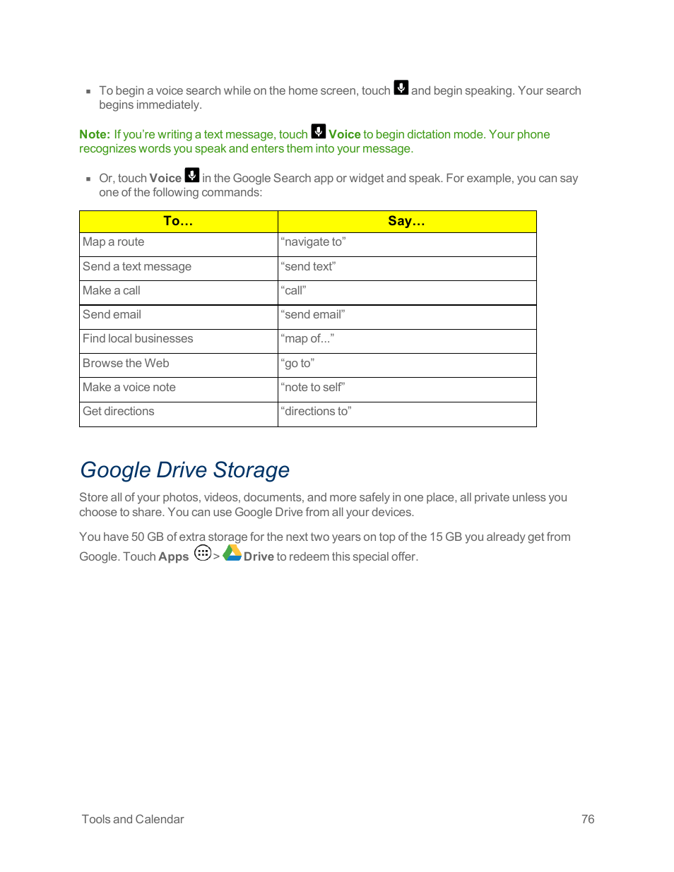 Google drive storage | Motorola moto x User Manual | Page 85 / 149