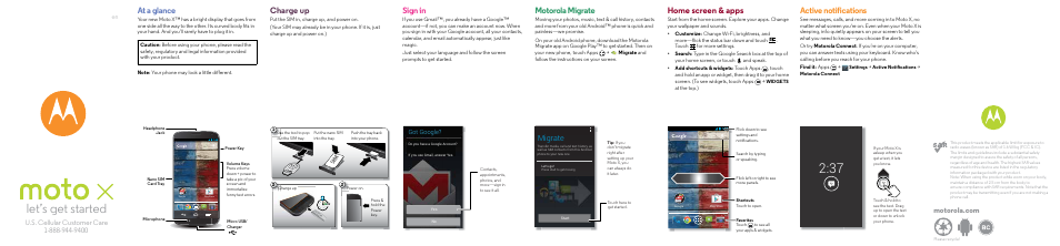 Motorola moto x User Manual | 2 pages