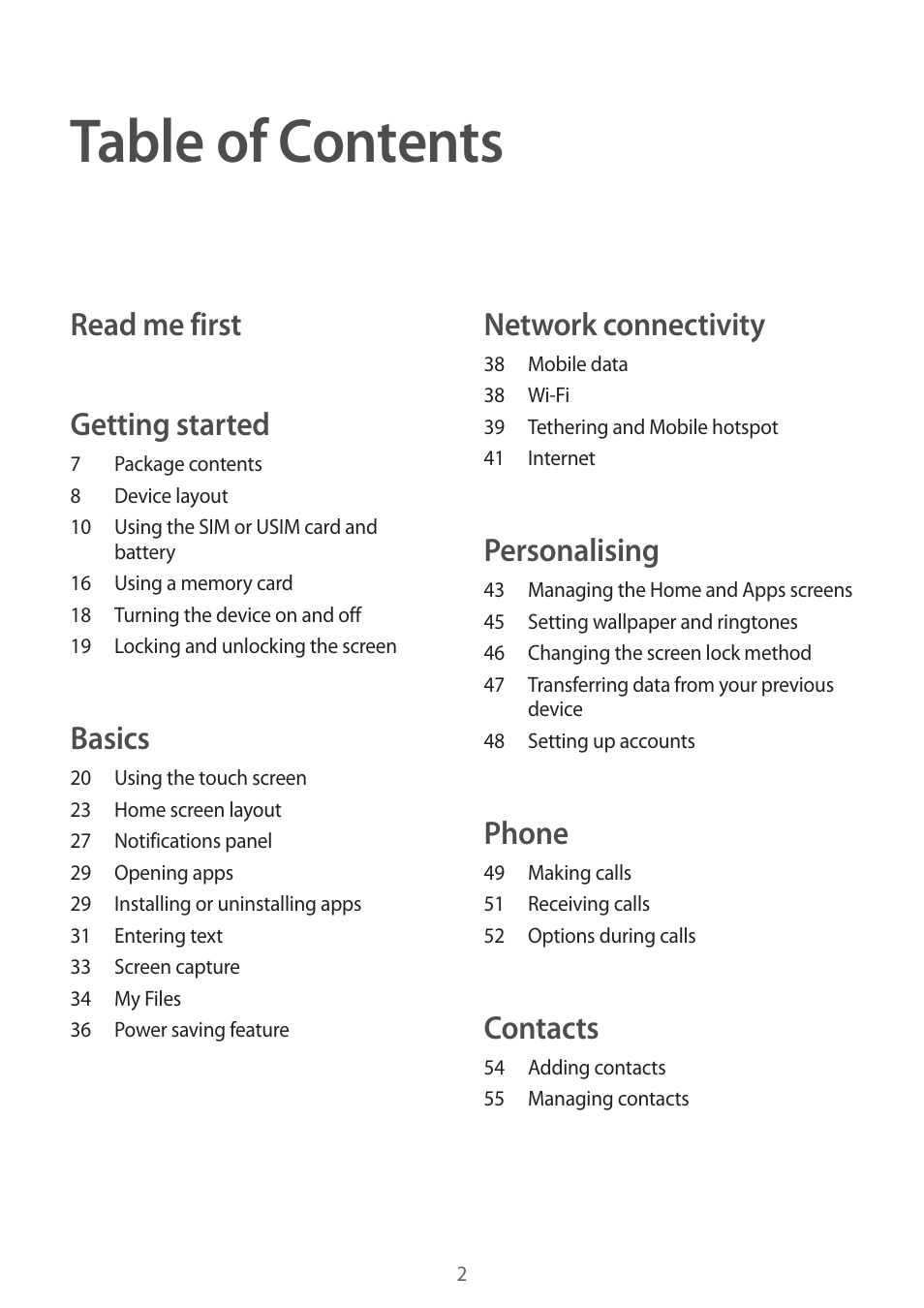Samsung Galaxy Grand Prime User Manual | Page 2 / 131
