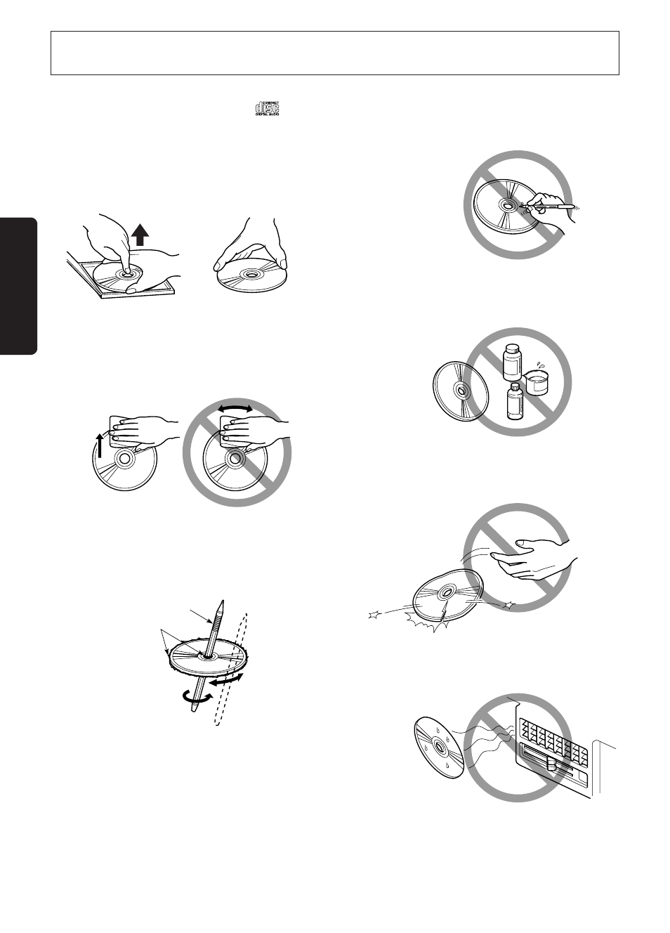 Handling compact discs, English | Clarion DB135 User Manual | Page 4 / 12