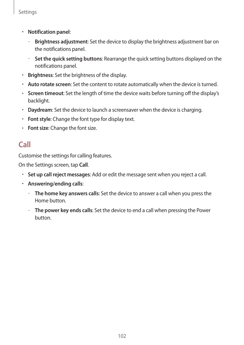 Call | Samsung Galaxy Grand Prime User Manual | Page 102 / 133