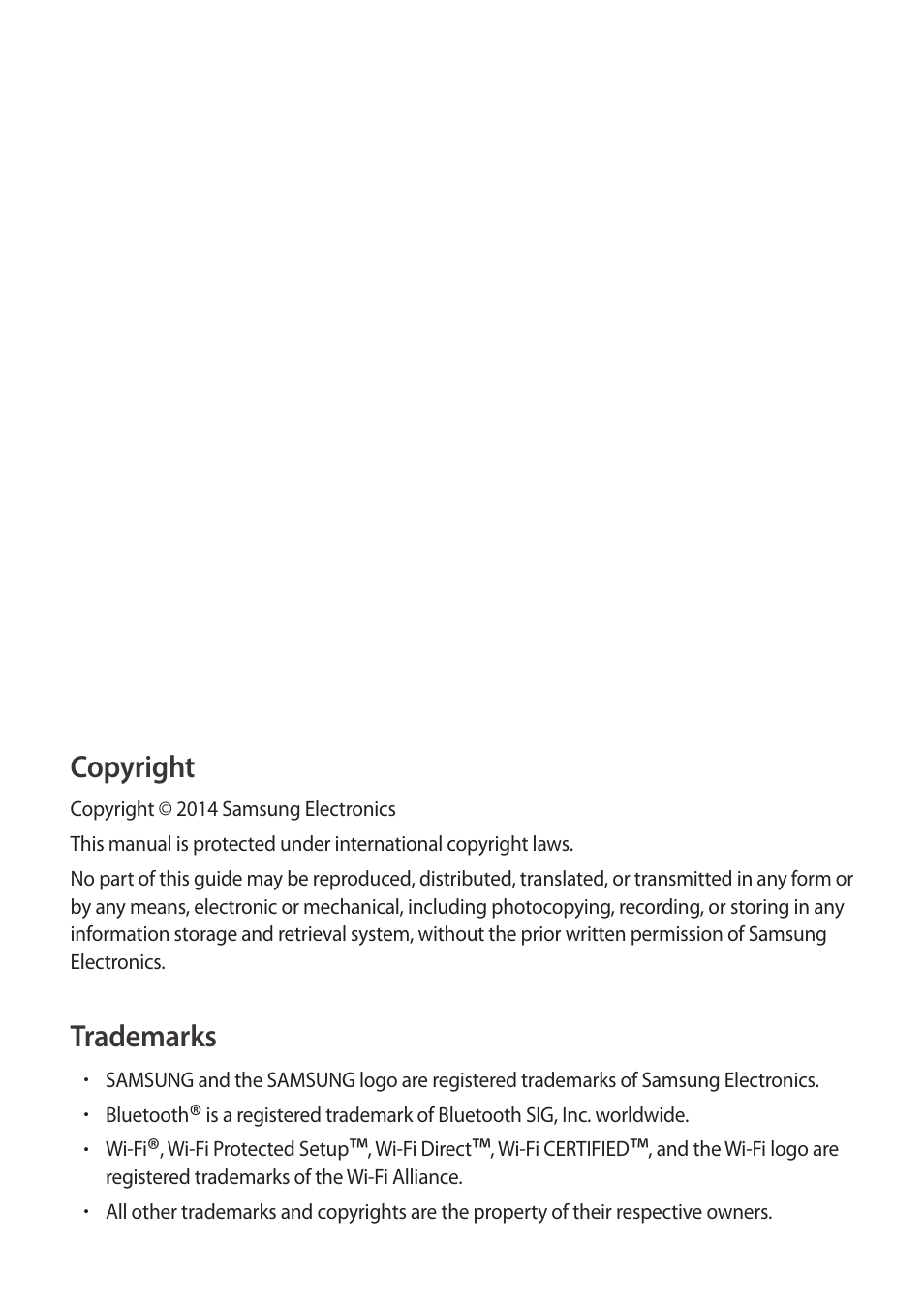 Copyright, Trademarks | Samsung Galaxy Grand Prime User Manual | Page 133 / 133