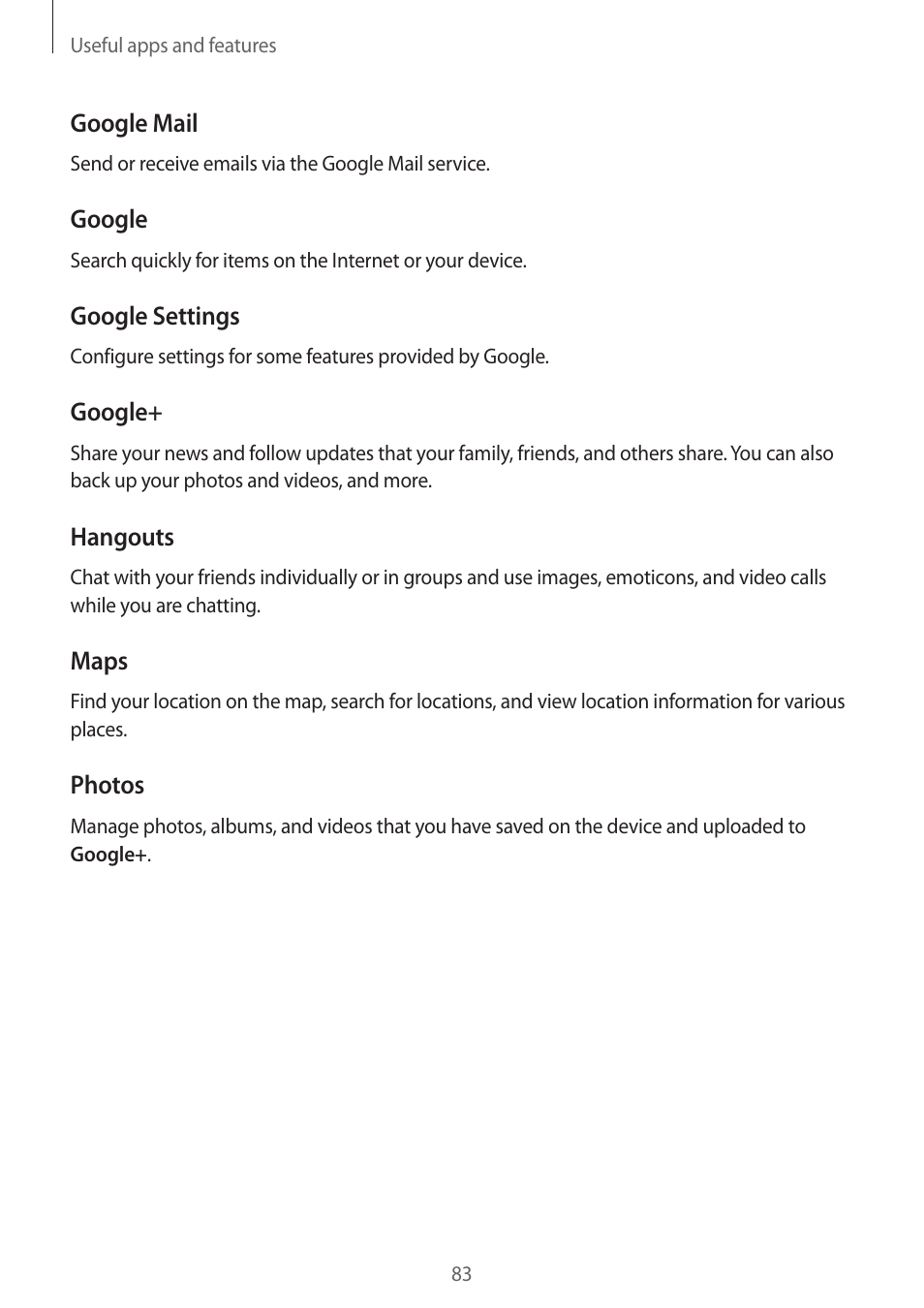 Samsung Galaxy Grand Prime User Manual | Page 83 / 133