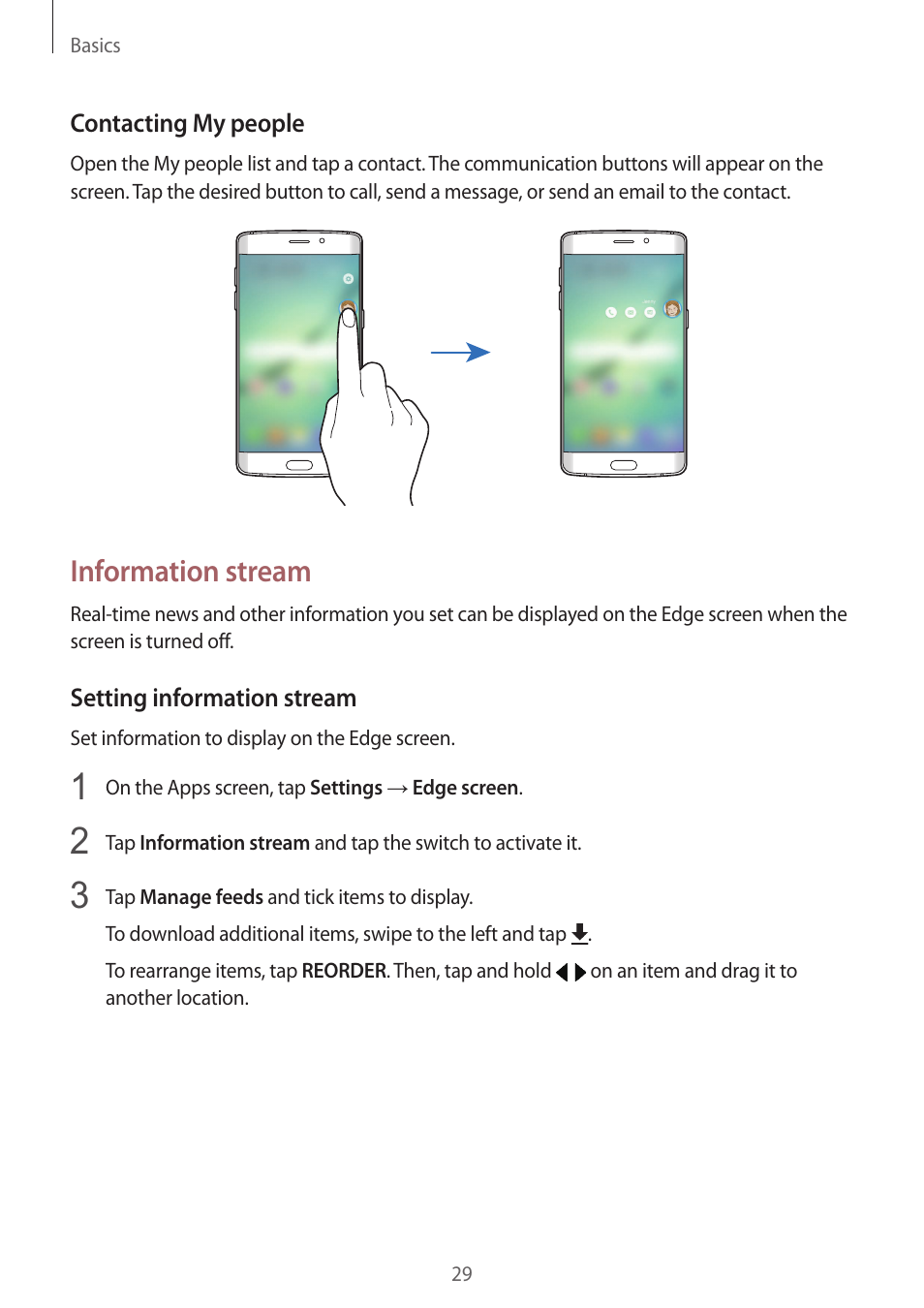 Information stream | Samsung Galaxy S6 Edge User Manual | Page 29 / 145