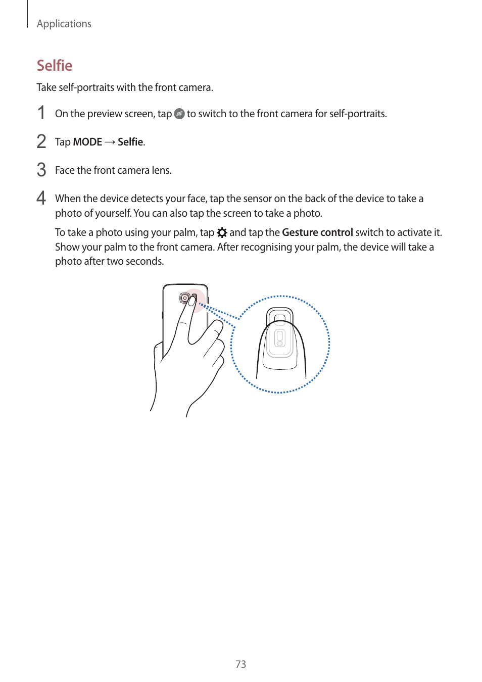 Selfie | Samsung Galaxy S6 Edge User Manual | Page 73 / 145