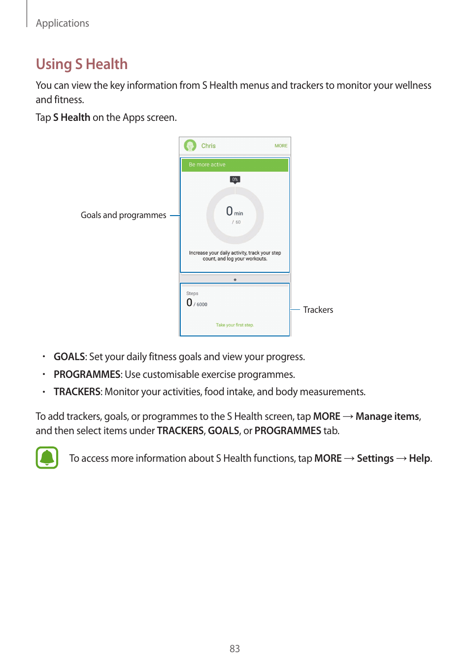 Using s health | Samsung Galaxy S6 Edge User Manual | Page 83 / 145