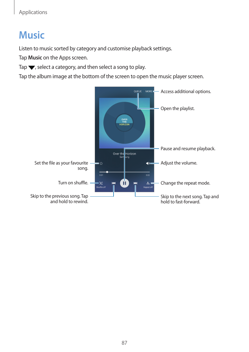 Music, 87 music | Samsung Galaxy S6 Edge User Manual | Page 87 / 145