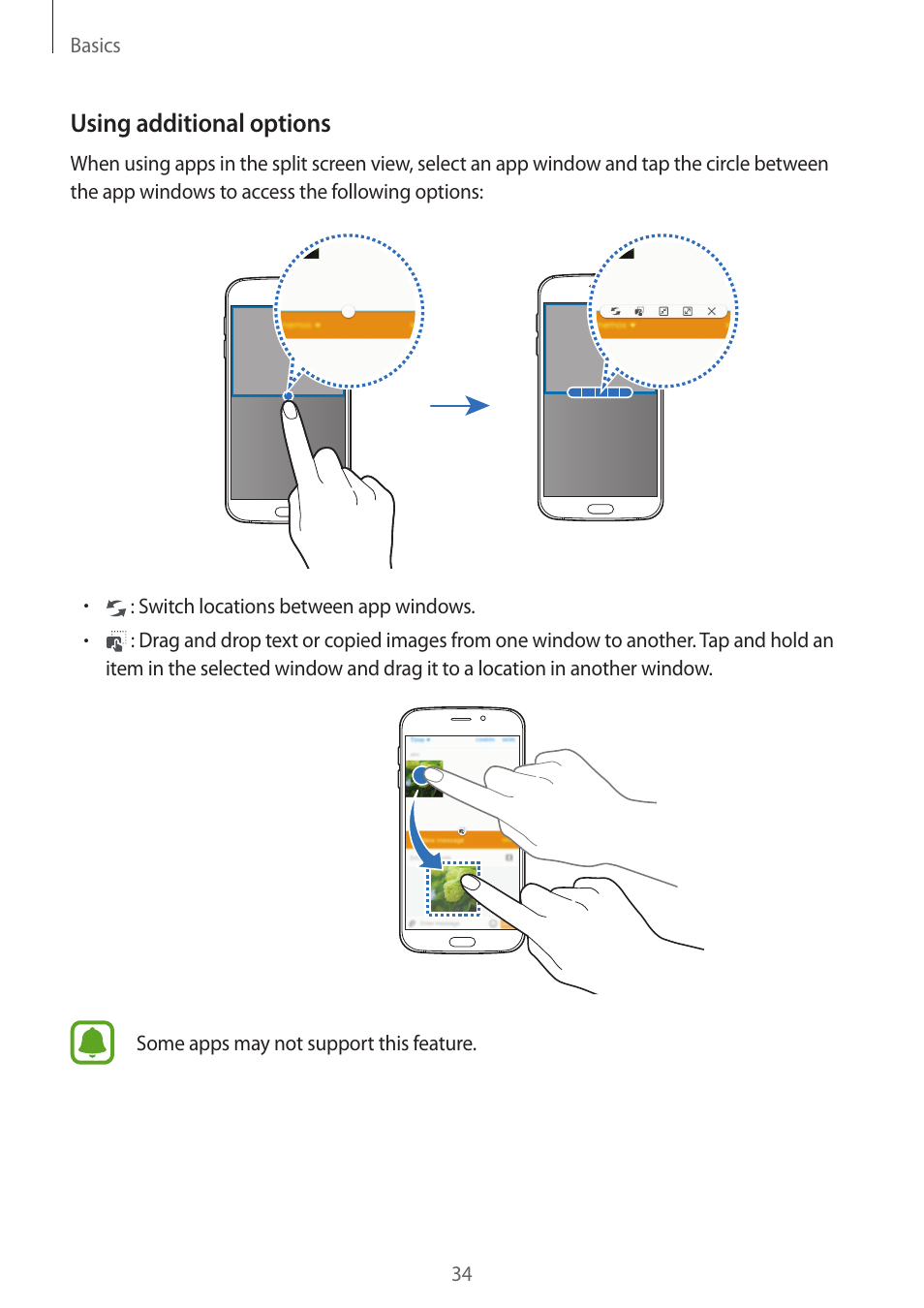 Using additional options | Samsung Galaxy S6 User Manual | Page 34 / 140