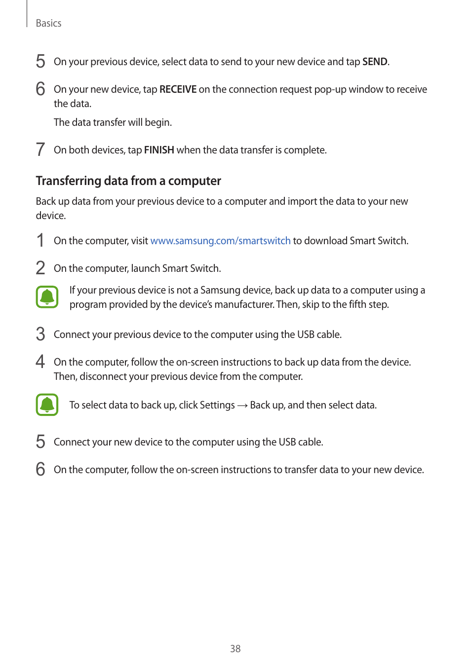 Samsung Galaxy S6 User Manual | Page 38 / 140