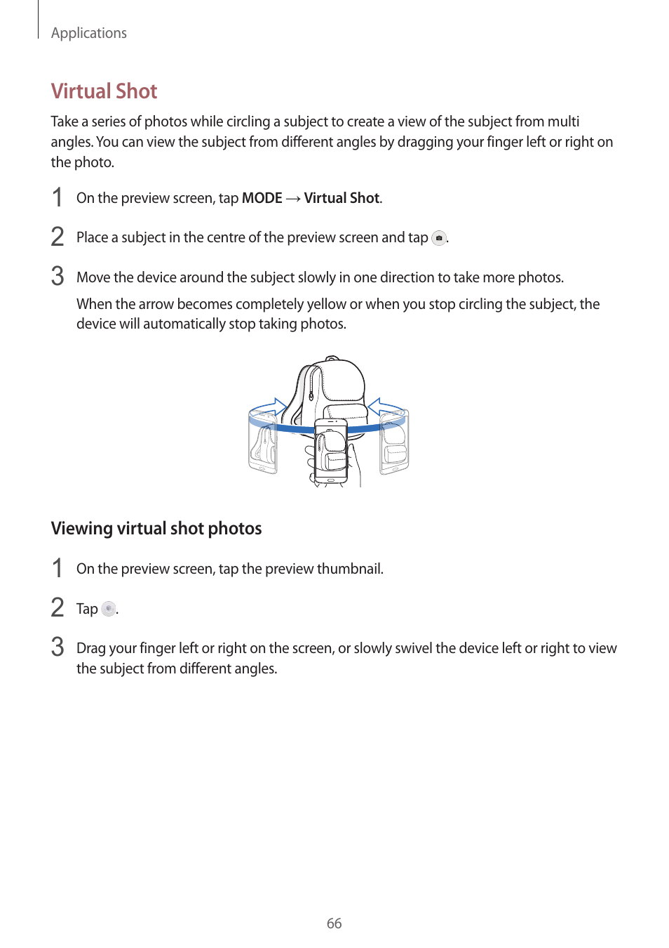 Virtual shot | Samsung Galaxy S6 User Manual | Page 66 / 140