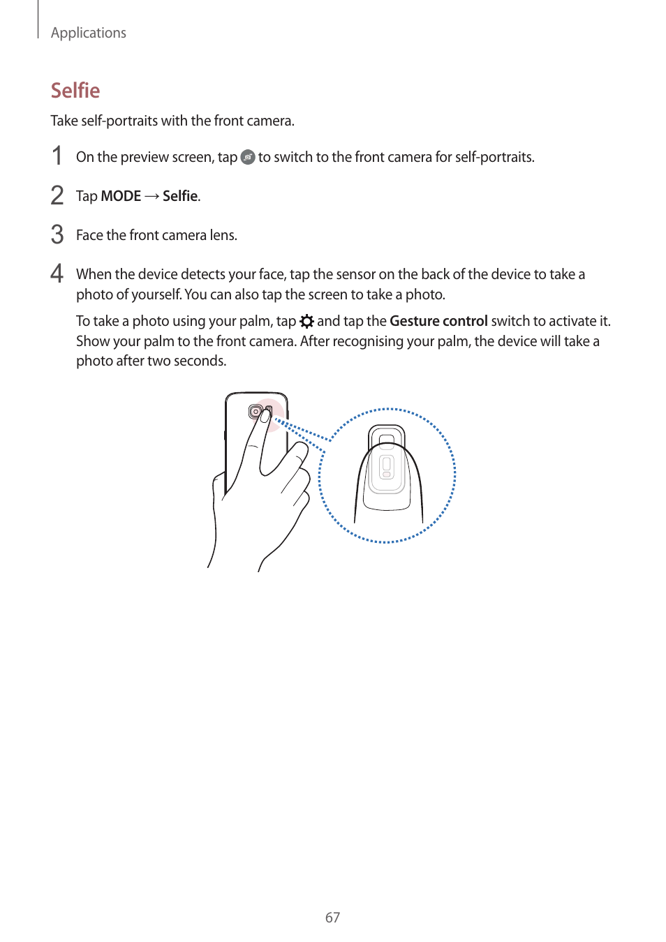 Selfie | Samsung Galaxy S6 User Manual | Page 67 / 140