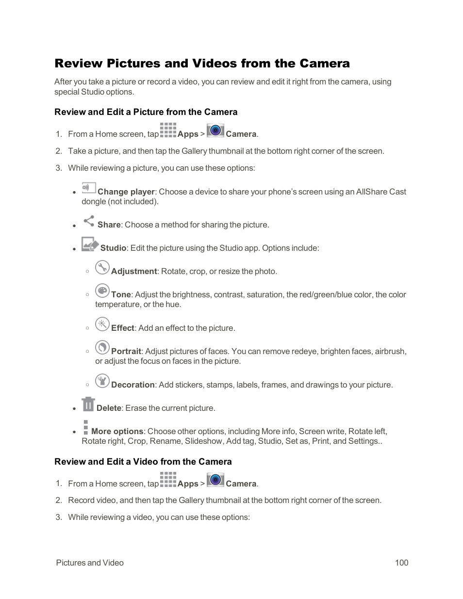 Review pictures and videos from the camera | Samsung Galaxy Note Edge User Manual | Page 112 / 236