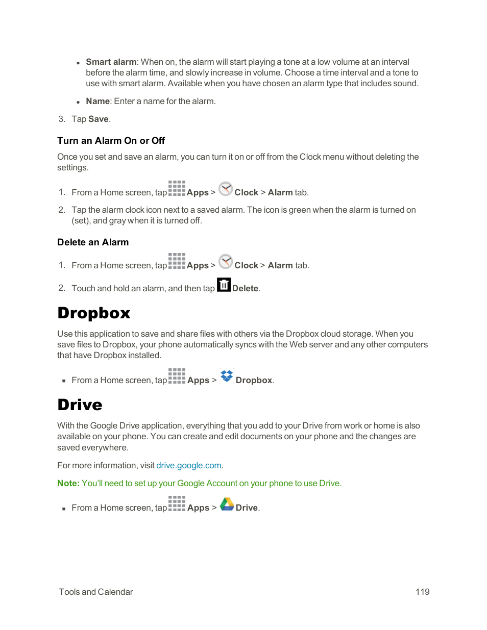 Dropbox, Drive | Samsung Galaxy Note Edge User Manual | Page 131 / 236