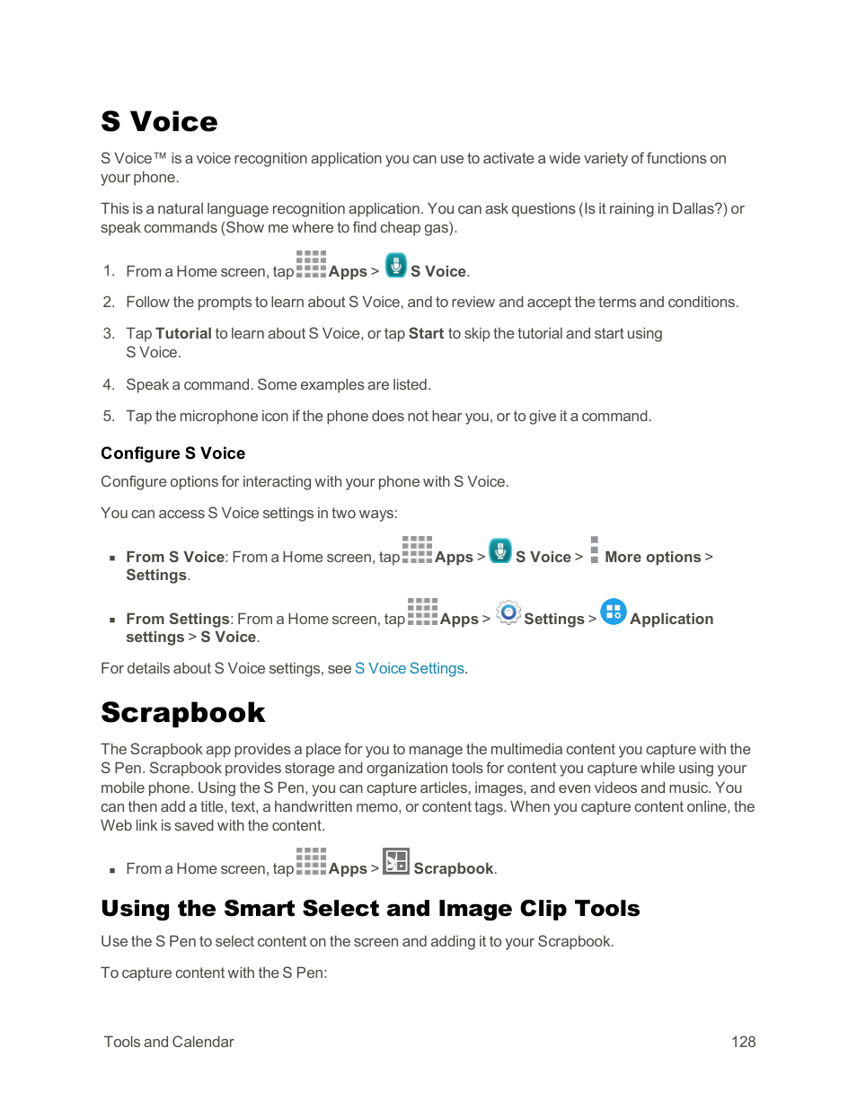 S voice, Scrapbook, Using the smart select and image clip tools | Samsung Galaxy Note Edge User Manual | Page 140 / 236
