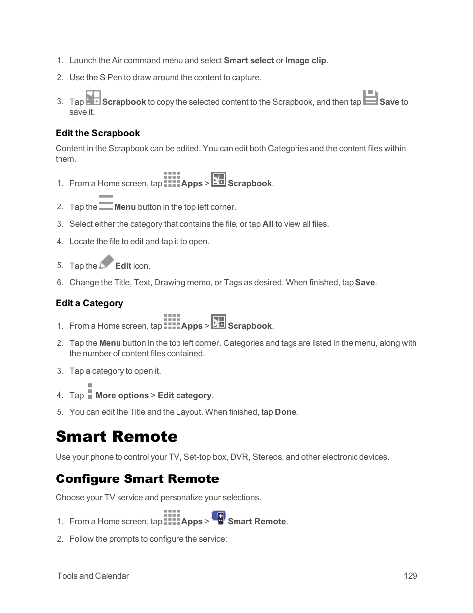 Smart remote, Configure smart remote | Samsung Galaxy Note Edge User Manual | Page 141 / 236