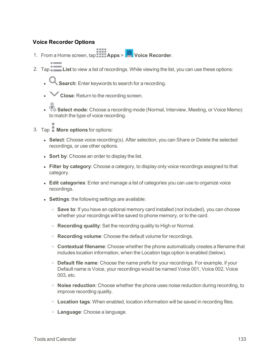 Voice recorder options | Samsung Galaxy Note Edge User Manual | Page 145 / 236