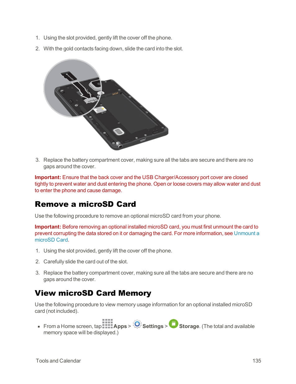 Remove a microsd card, View microsd card memory | Samsung Galaxy Note Edge User Manual | Page 147 / 236