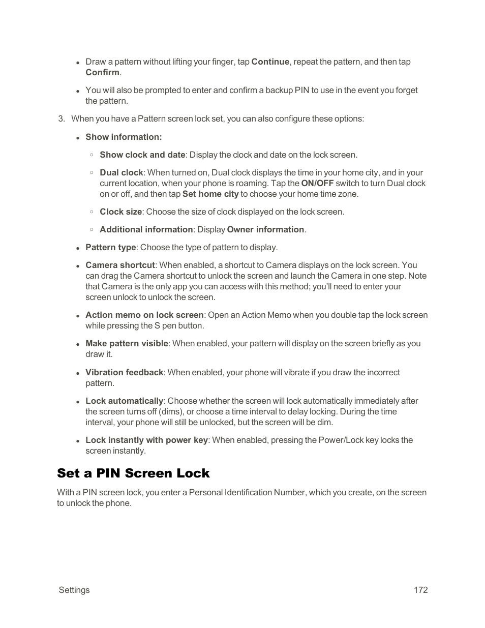 Set a pin screen lock | Samsung Galaxy Note Edge User Manual | Page 184 / 236