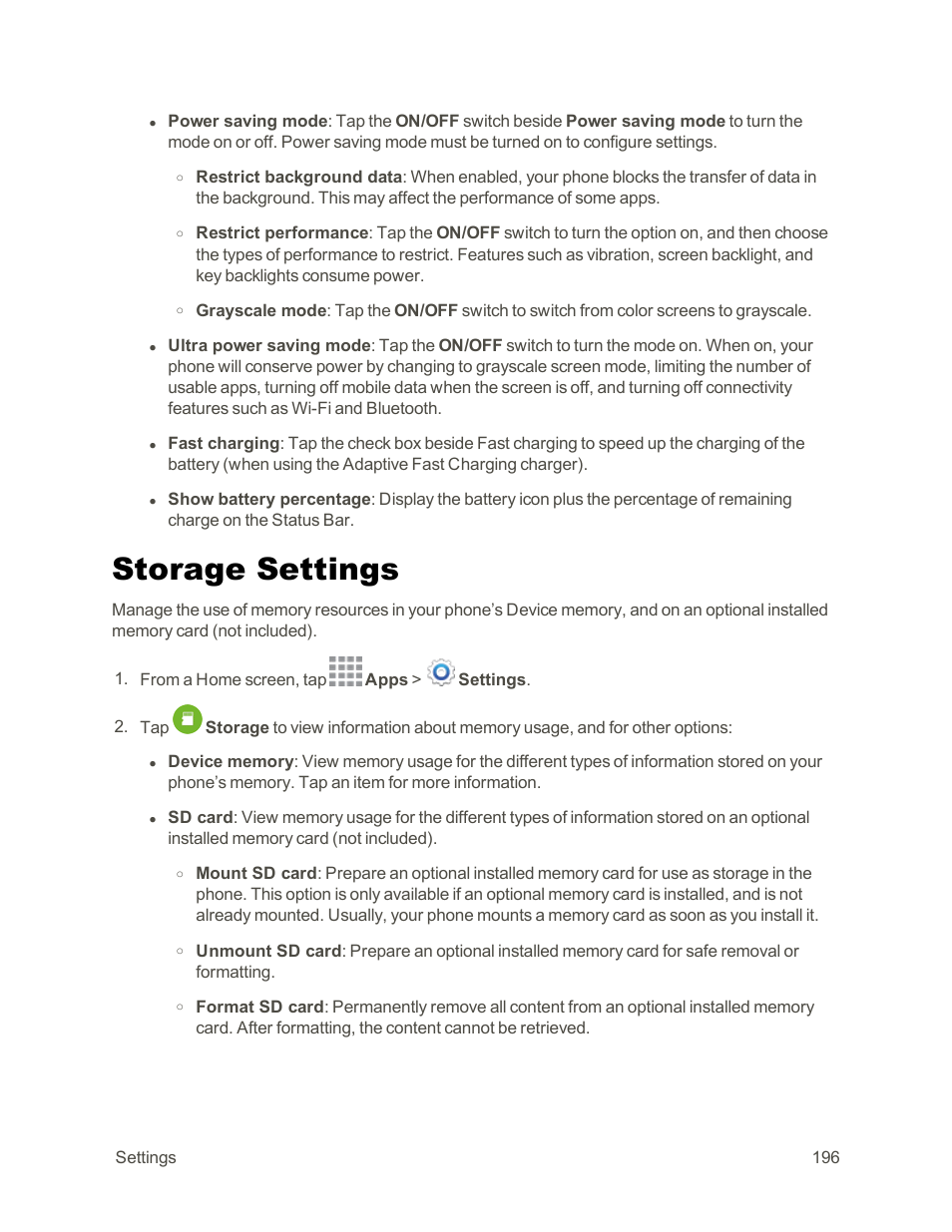 Storage settings | Samsung Galaxy Note Edge User Manual | Page 208 / 236