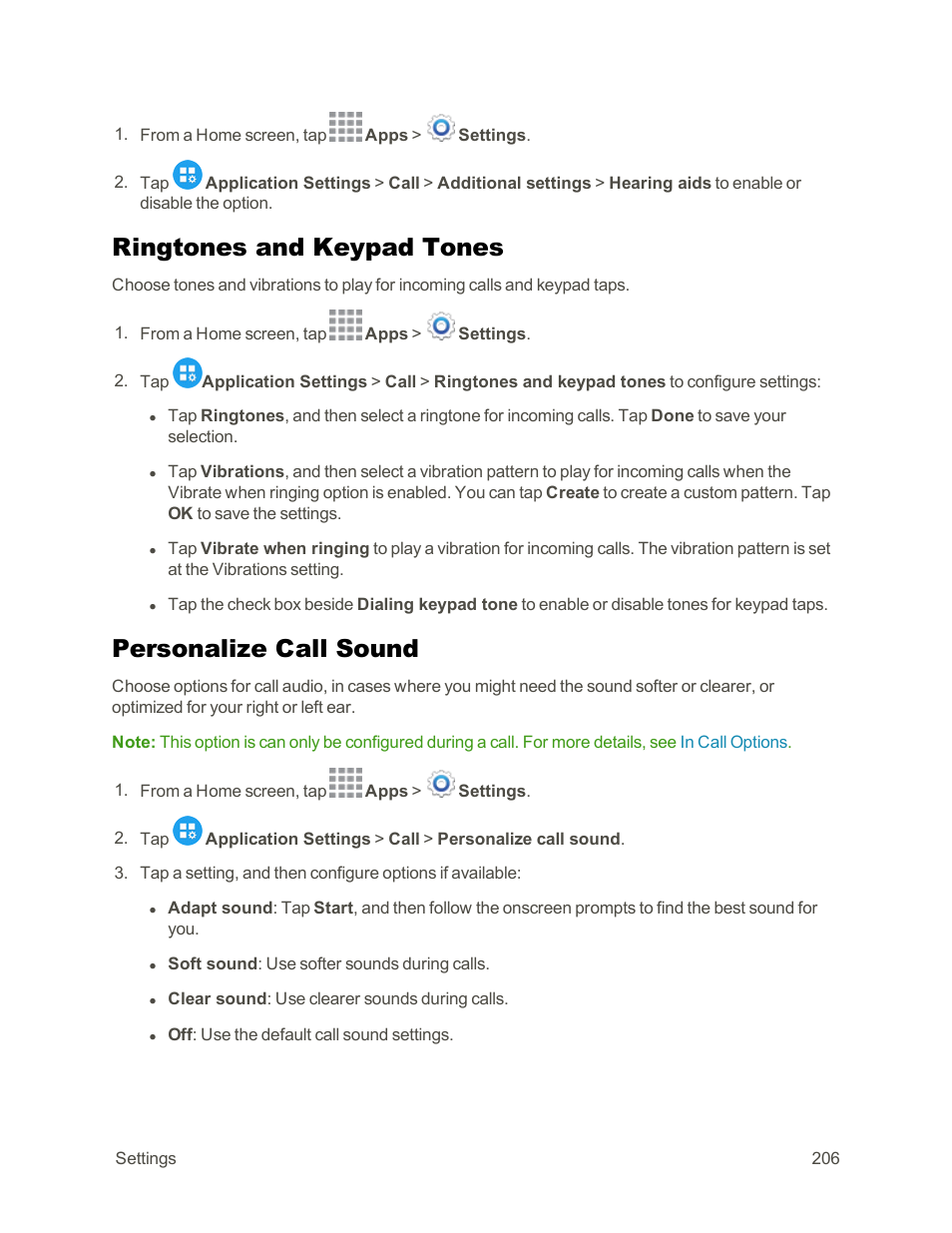 Ringtones and keypad tones, Personalize call sound | Samsung Galaxy Note Edge User Manual | Page 218 / 236