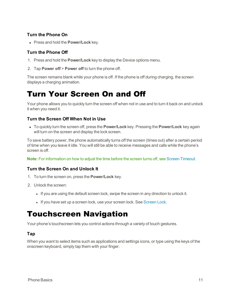 Turn your screen on and off, Touchscreen navigation | Samsung Galaxy Note Edge User Manual | Page 23 / 236