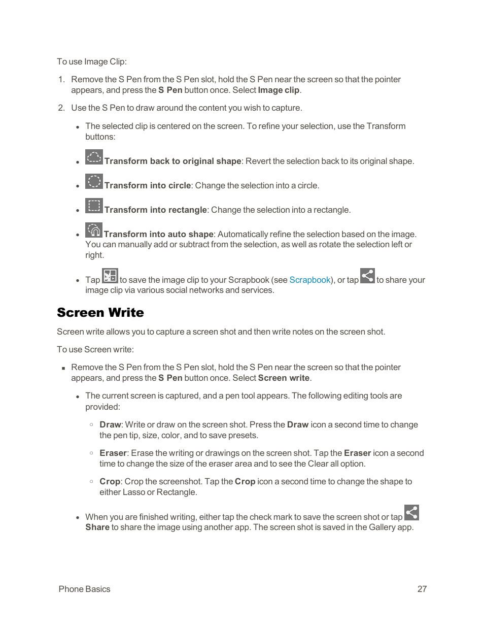 Screen write | Samsung Galaxy Note Edge User Manual | Page 39 / 236