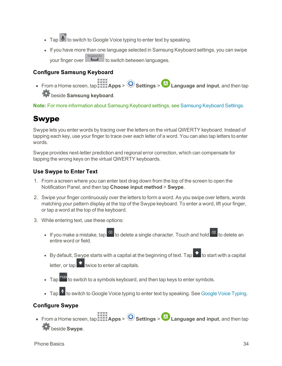 Swype | Samsung Galaxy Note Edge User Manual | Page 46 / 236