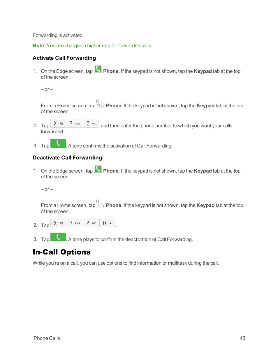 In-call options | Samsung Galaxy Note Edge User Manual | Page 57 / 236